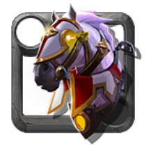 Mage Adventurer's Heraldic Armored Horse